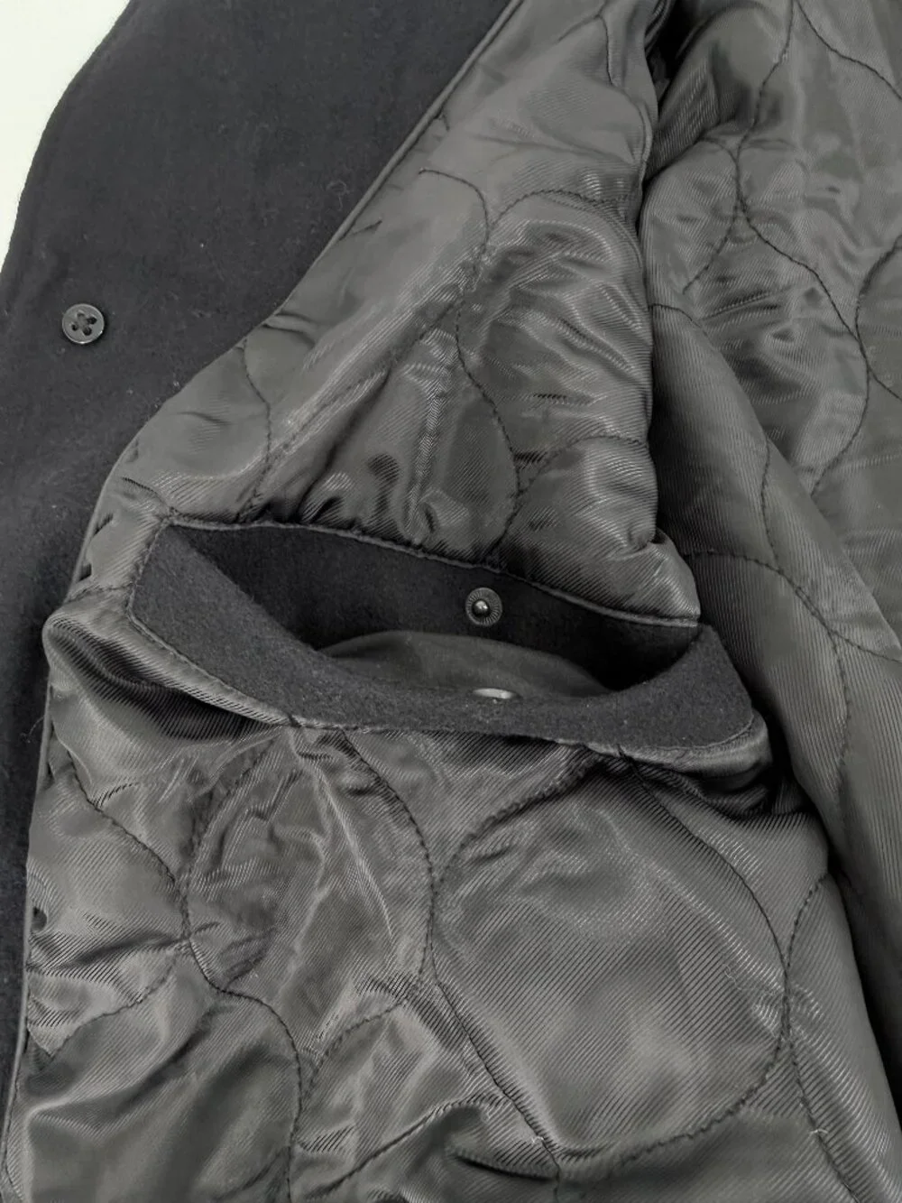G.H. Bass Black Heavyweight Wool Blend Button Front Field Jacket Mens XL